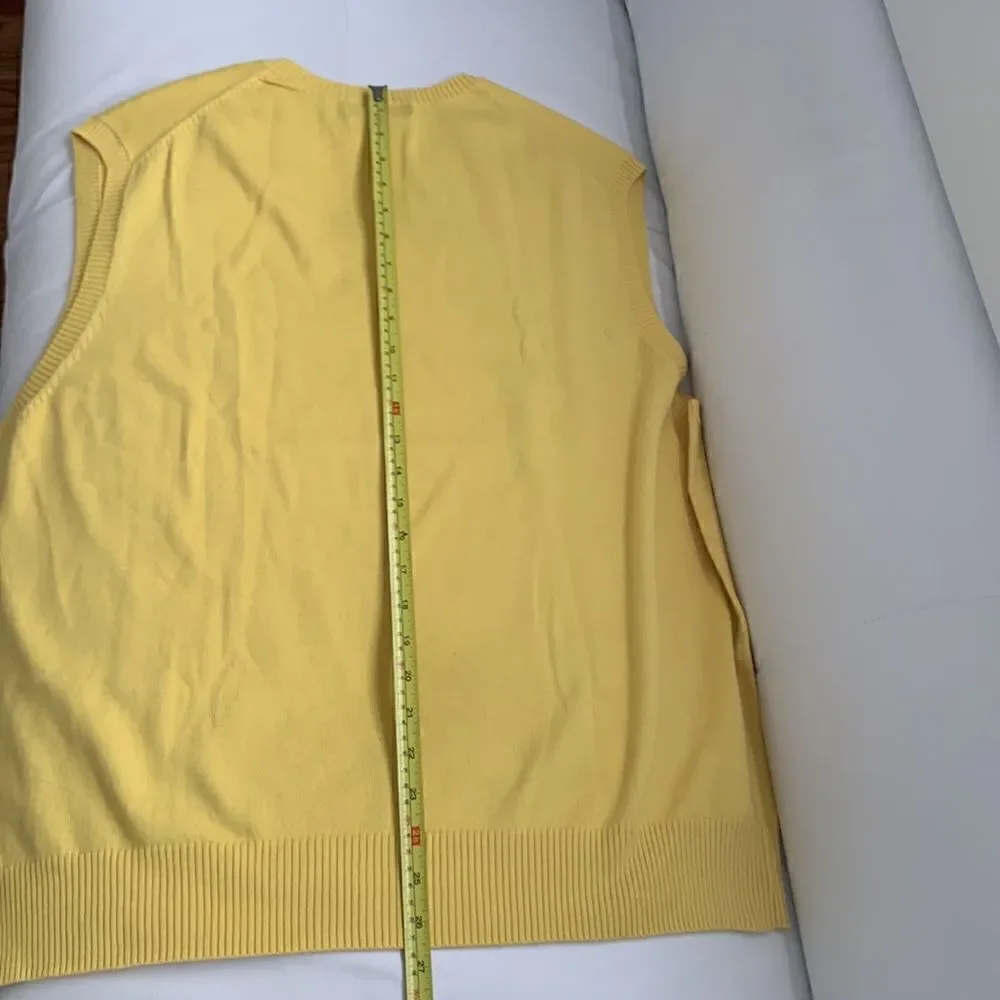 Men’s Lands’ End Yellow Cashmere Blend V-Neck Vest Size XL/46-48